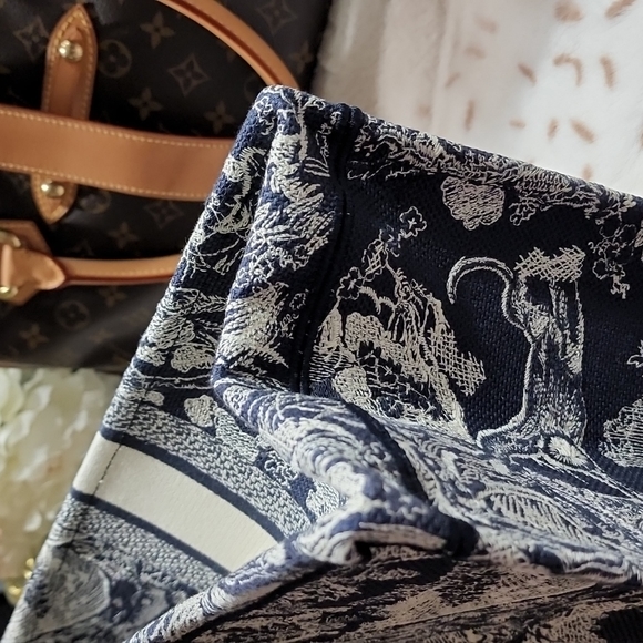 Dior Book tote  Blue Toile de Jouy Reverse Embroidery - Picture 3 of 9